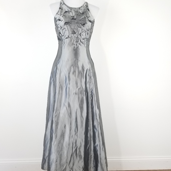 charcoal grey gown